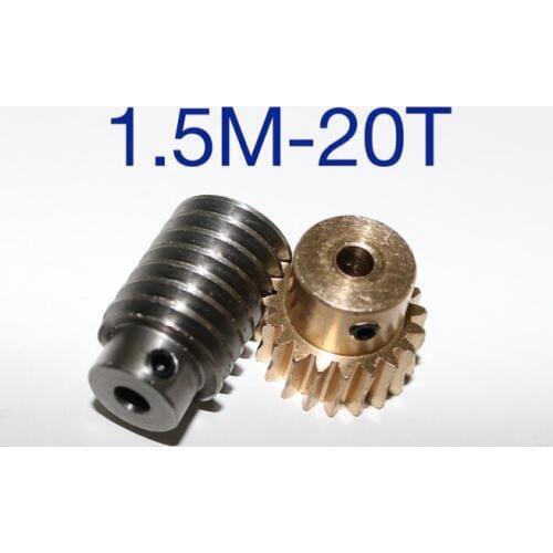 1.5M-20T reduction ratio:1:20 copper worm gear metal worm reducer transmission parts--gear hole:10mm rod hole:10mm