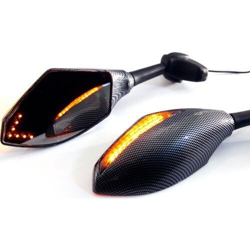 1Pair LED Turn Signals Motorcycle Rear View Side Mirrors For Suzuki Hayabusa sv650s/1000s gsx750f MT Suzuki TL1000S RF900R
