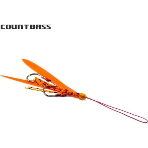 COUNTBASS 10pcs Kabura Jigging Madai Assist Hooks Slider Tai Rubbers Silicone Skirts for Bottom Snapper Fishing Lures