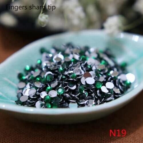 1000 pcs SS6 Dark green 14 Facets Resin Round Rhinestone Sparkling Rhinestones Nail Art Decoration DIY N19