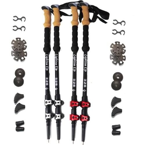 2 PCS Aluminum Alloy External Quick Lock Trekking Pole Nordic Walking Stick With Accessories For A Variety Of Terrain Scenarios