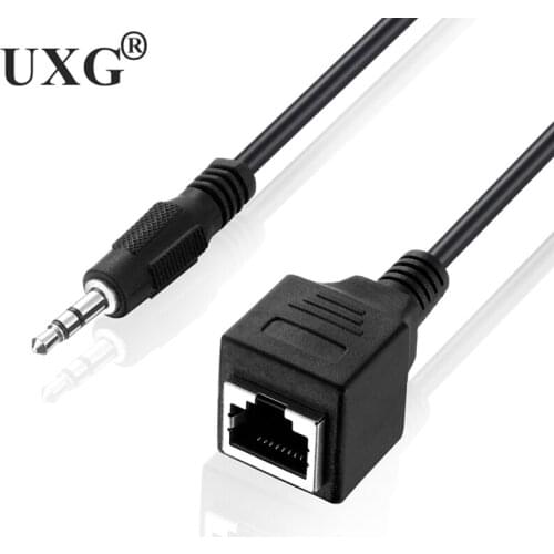 3.5mm Male Jack TRS Audio Cable To RJ45 Socket Ethernet Adapter Wire 1pc