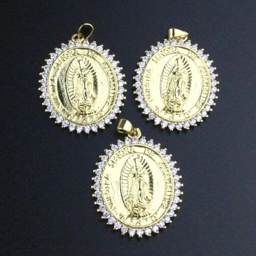 30*25mm 20pcs/lot High quality cz pendant, religion cubic zircon charm, exquisite bracelet/necklace component wholesale