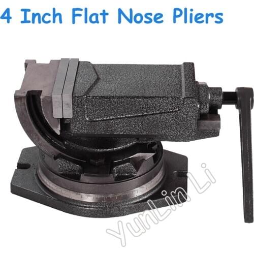 4 inch inclinable Angle solid flat tongs 360-degree rotary precision taper vise precision flat tongs for CNC milling machine