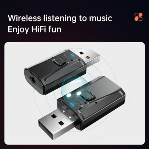 5.1 Bluetooth-compatible Adapter USB Wireless Bluetooth Receiver Transmitter 3.5mm Jack AUX Adapter For Computer PC Laptop