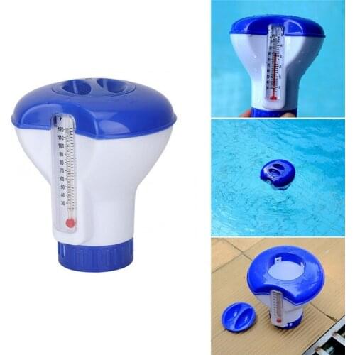 5 Inch Floating Chlorine And Bromine Tabs Dispenser With Thermometer Swimming Pool Floating Chemical Chlorine Dispenser