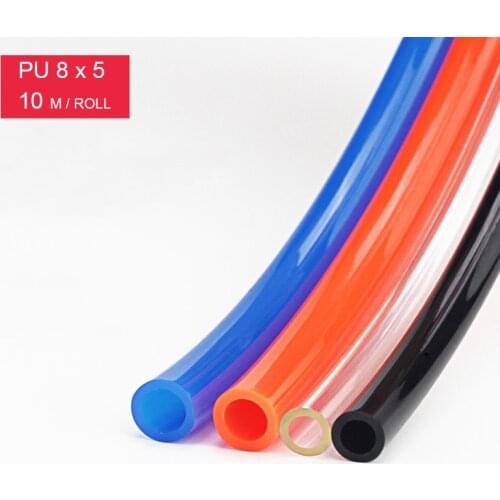 Free shipping PU8*5 air hose 10M/lot Red Black Blue air hose compressor tube 8mm OD 5mm ID pneumatic hose air compressor hose