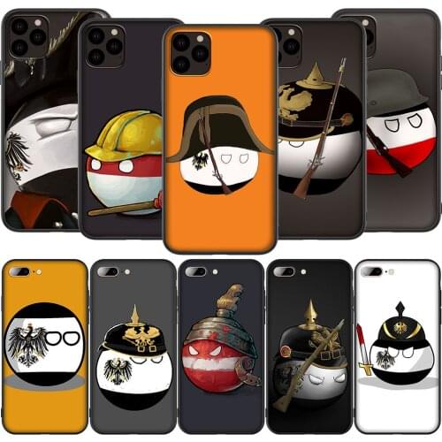 T151 Polandball Prussiaball Case for iPhone 13 12 Mini 11 Pro XS Max XR X 8 7 6 6S Plus 5 5S SE 2020