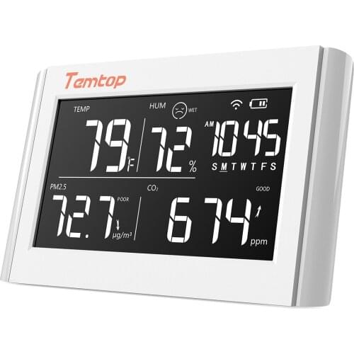 Temtop P20 Digital Thermometer and Hygrometer PM2.5 Air Quality Monitor Tabletop Temperature Monitor Humidity