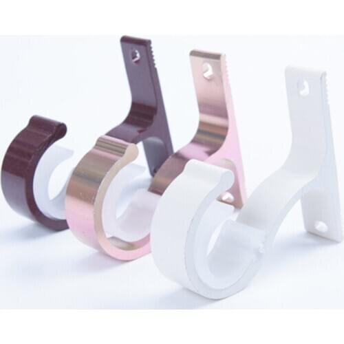 Aluminium Alloy Window Curtain Drapery Rod Holders Bracket DIY Rome Pole Curtain Brackets Support Rack Shelf Decor