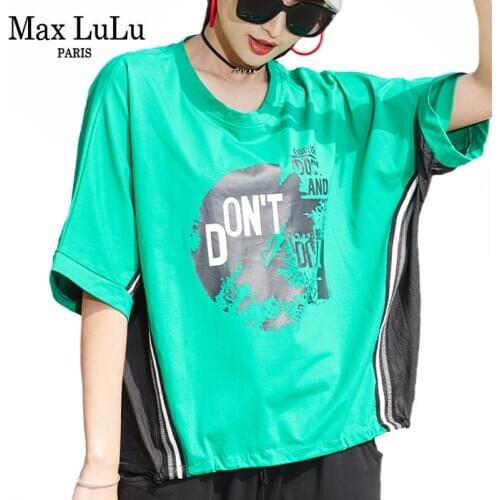 Max LuLu 2021 Summer Korean New Style Tops Womens Casual Printed Loose Tee Shirts Ladeis Vintage Tshirts Female Punk Clothing