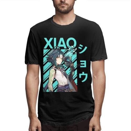 Genshin Impact Xiao T Shirt Plus Size O-neck Cotton Custom Short Sleeve T-shirt Men Cotton Tees Streetwear Harajuku
