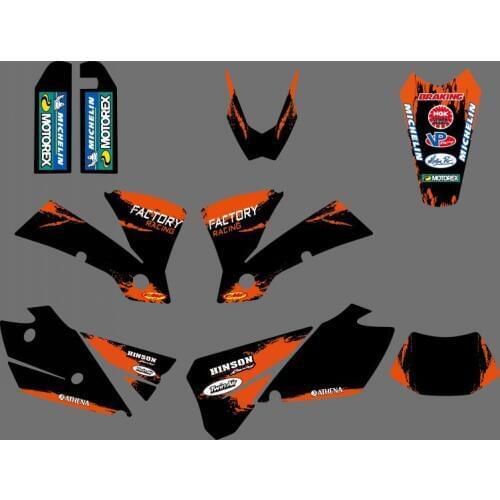 Motorcycle Team GRAPHICS & BACKGROUNDS DECALS FOR KTM EXC 125 200 250 300 400 450 525 2004