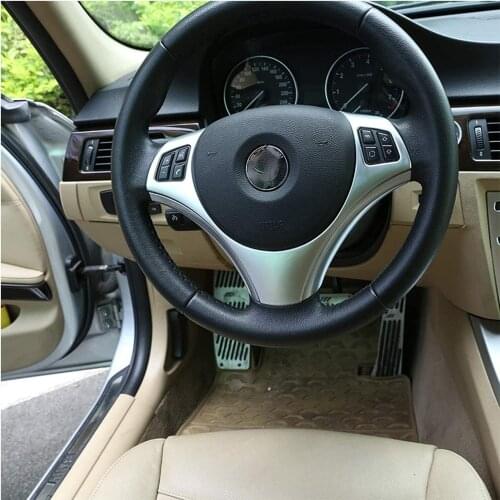 For BMW 3 Series E90 E92 E93 2005-2012 1 Series E82 E87 2004-2011 ABS Chrome Car Steering Wheel Button Decoration Frame Trim