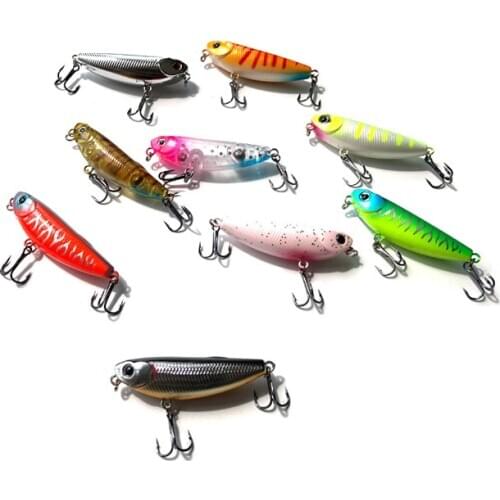 50mm Top Water Dogs Artificial Lure Hard Plastic Fishing Lure Surface Pencil Wobbler Artificial Hard Bait Fishing Tackle Pesca
