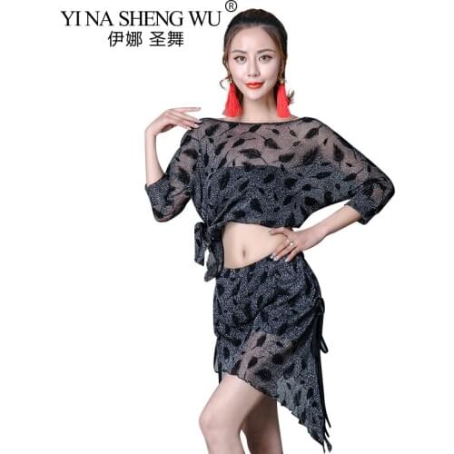 New Adult Belly Dance Practice Costume Sexy Top Short+Short Split Skirt Sets Women Oriental Indian Dancing Training Group Suits