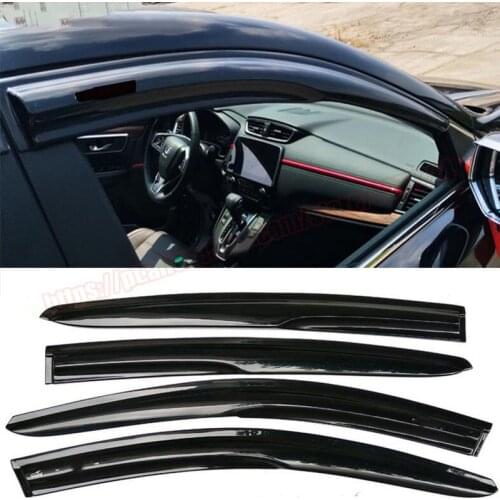 For Honda CRV CR-V 2012 2013 2014 2015 2016 4PCS BLACK Window Visor Sun Rain Guard Vent Shade