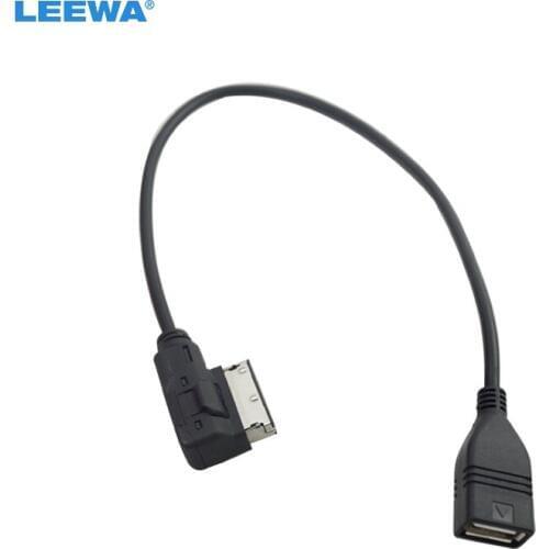 LEEWA 10X Car Audio Music Interface AMI/MDI/MMI To USB Adapter Cable For Volkswagen Jetta Mk5/Golf Mk5/Passat/Tiguan/Touareg/EOS