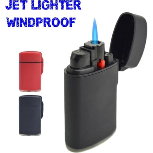 Jet Torch Lighter Windproof Refillable Blue Flame Butane Gas Lighter Mini Cigar Lighter