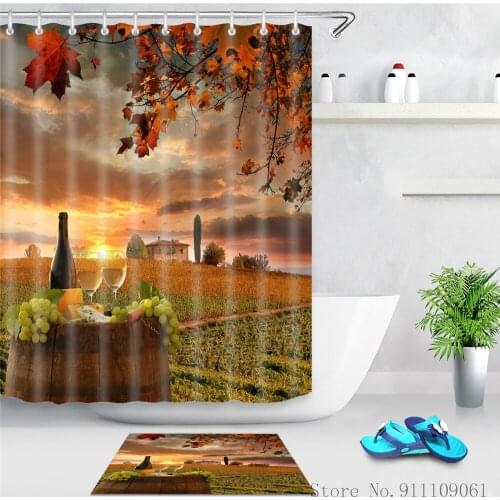Fashion Beautiful Scenery 3D Printed Shower Curtain Bathroom Decoration Mildewproof and Waterproof Polyester Shower Curtains