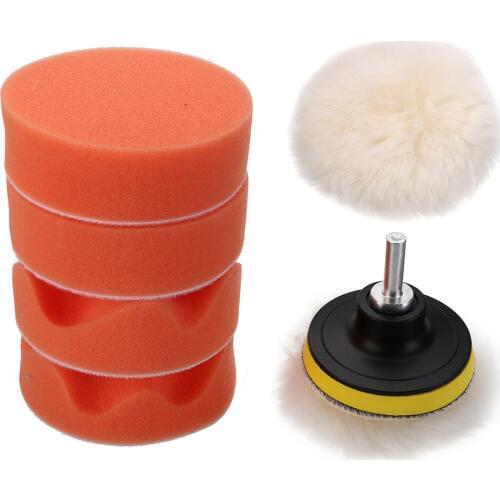 7pcs 3inch Car Polishing Pad Set Waxing Sponge Buffer Polish Pads Drill Adapter Kit for Car Polisher+Drill adapter Set
