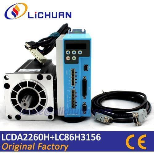 Nema34 10Nm 1700oz.in closed loop stepper servo motor driver kit Lichuan LCDA2260H+LC86H3156 digital hybrid servo drive CNC kit