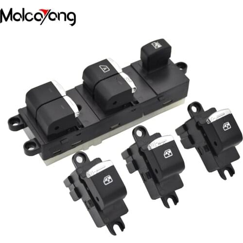 4PCS Orange lamp With Chrome 25401JD001 Power Window Lifter Switch For Nissan Navara D40 2004-2016 For Qashqai J10 2.0 dCi 4WD