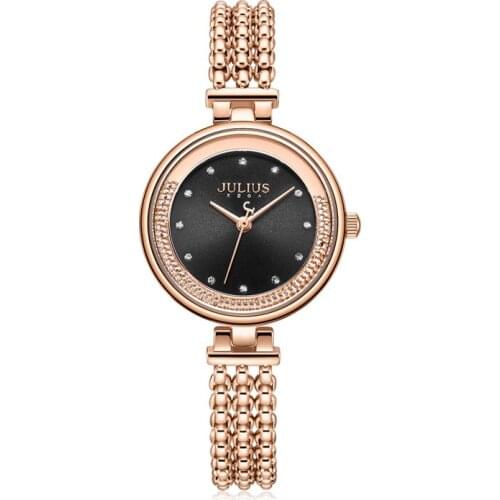 Moving Rhinestone Julius Lady Womens Watch Japan Quartz Elegant Fashion Hours Bracelet Stainless Steel Girls Birthday Gift Box