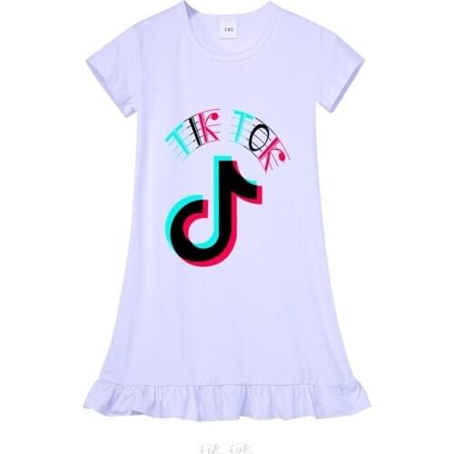 Girls Dress Summer Girl Baby Clothes Cartoon Tik Tok Dress Cute Princess Dress Childrens Girl Clothing 2-8 Years