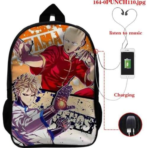 ONE PUNCH-MAN Women Backpacks Daypack School Bag Fashion Sac A Dos Men Bookbag Usb Charging Laptop Backpack Mochilas Para Hombre