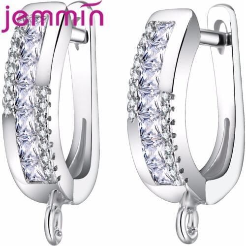 New 925 Sterling Silver Crystal Ear Hooks Earwires Jewelry Handmade DIY Earrings Components Accessories Eearing Fittings