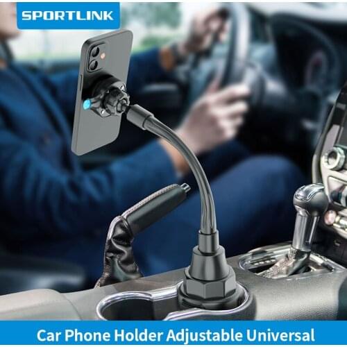 Sportlink Universal Car Phone Stand Adjustable Gooseneck Cup Holder Stand For iPhone 11 12 Smartphone Mobile Phone Accessories
