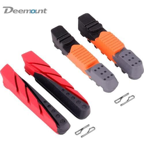 Deemout Road Bike Brake Inserts for Alloy Steel Iron Wheel Rims Bike Caliper Braking Pad Blocks Low Noise Strong Braking Power