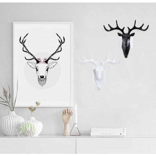 Vintage Deer Head Antlers for Hanging Clothes Hat Scarf Key Deer Horns Hanger Rack Wall Decoration Wall Hanging Hook