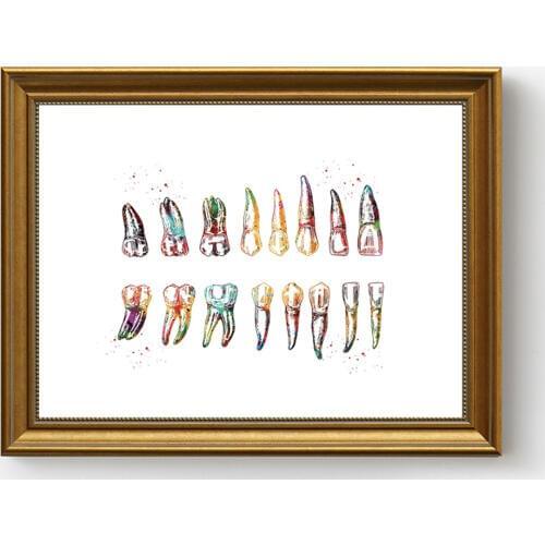 WANGART Kind of Tooth Poster Dental Art Dentist Canvas Painting Modern Art Wall Picture For Medical Education Office Home Decor