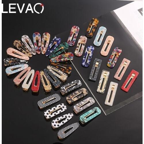 LEVAO 2PCS New Girls Print Ins Hair Clips Hairpins Ladies Headwear Women Hairpins Barrettes Hair Accessories Headdress