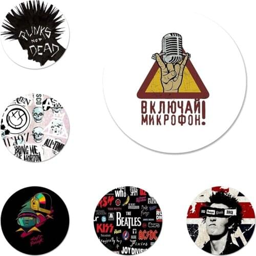 Punk Rock Icons Pins Badge Decoration Brooches Metal Badges For Backpack Decoration 58mm