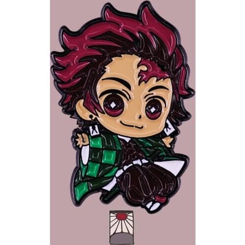 Kimetsu no Yaiba-Demon Slayer - Tanjiro Kamado Pin Brave Fighter Badge "All I can do is work hard! Thats the story of my life!"