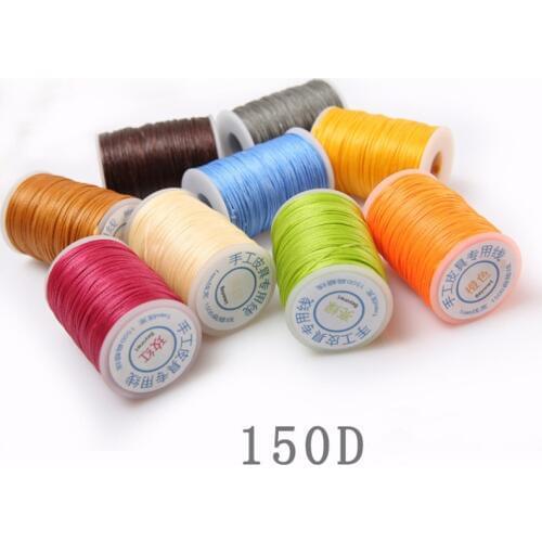 1pcs 65M Sewing Thread Polyester Cord Waxed Thread Leather 1mm for DIY Tool Hand Stitching Thread Multicolor