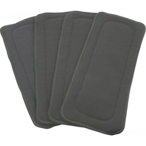 1pc 4 Layers Reusable Diapers Bamboo Charcoal Cloth Diapers Inserts Nappy Changing Mat Baby Diapers Changing Pad Solid Color