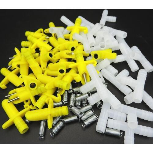 100pc Rabbit Nipple waterers Drinkers Integrated Water Nozzle ABS Automatic Water Nipple Rabbit Equipment chicken hanging cup