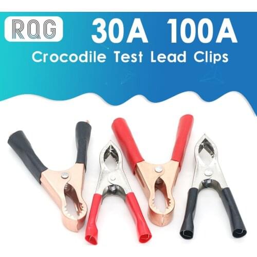 2Pcs 50A Red + Black 80mm Crocodile Car Caravan Van Battery Test Lead Clips Best Promotion Alligator Clips Connector Plug Power