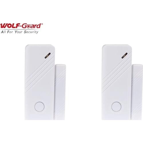 2 x Wolf-Guard Wireless Contact Door&Window Sensor 433MHZ Intelligent Gap Detector Magnet for Home Alarm Security Burlgar System
