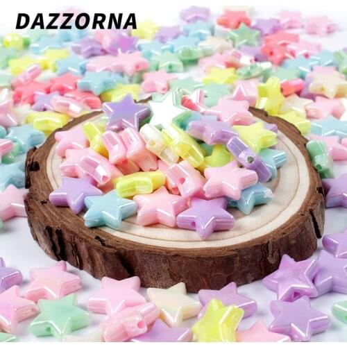 50/100/200Pcs AB Acrylic Beads Candy Color Star Loose Spacer Beads For Jewelry Handmade Making DIY Bracelet Necklace Accesories