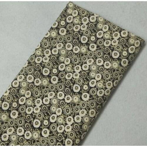 50x145cm Black Blooming Sunflowers Sunburst flower Printed Cotton Poplin Fabric Floral Fabric