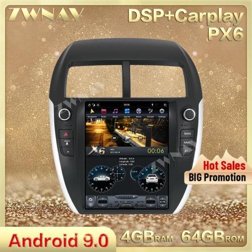 Tesla style Screen Android 9.0 Car Multimedia Player for Mitsubishi ASX 2010-2014 GPS navigation car Radio stereo wifi head unit