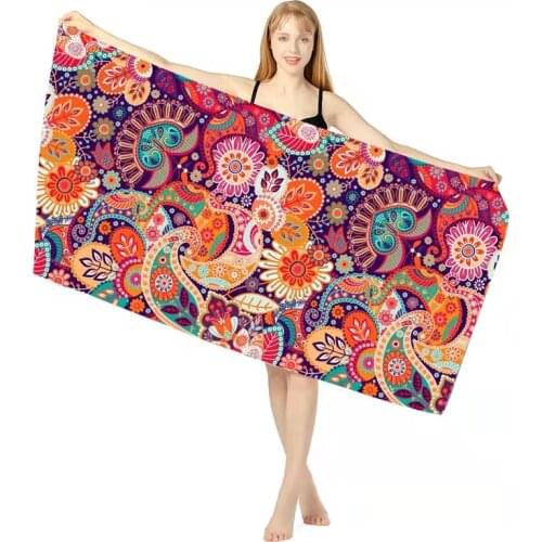 2021 New Sand Free Quick Dry Beach Towel Bath Summer Cushion Swimming Fitness Yoga Bath Towels Pattern Sport Pool Yoga 160*80