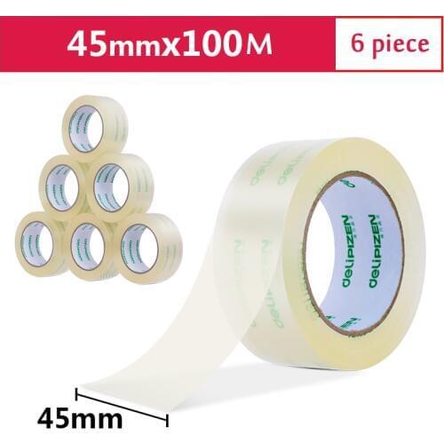 Deli High Quality High Transparent Sealing Tape Packing Tapes 45mmx100m 6 Rolls Office Supplies 33193