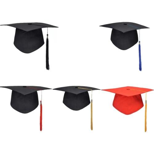 School Graduation Party Tassels Cap Mortarboard University Bachelors Master Doctor Academic Hat NEW Black Mortar Board