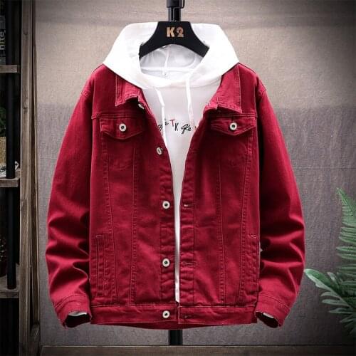 5 Colors Casual Denim Jacket Classic Student Denim Mens Jackets And Coats Versatile Multi-pocket Male Clothes Hiphop Streetwear